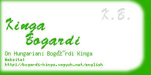 kinga bogardi business card